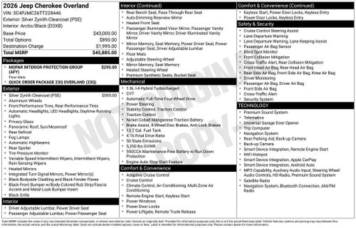 2026 Jeep Cherokee Overland