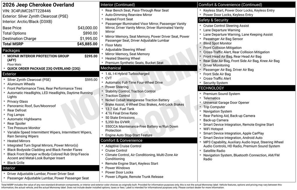 2026 Jeep Cherokee Overland