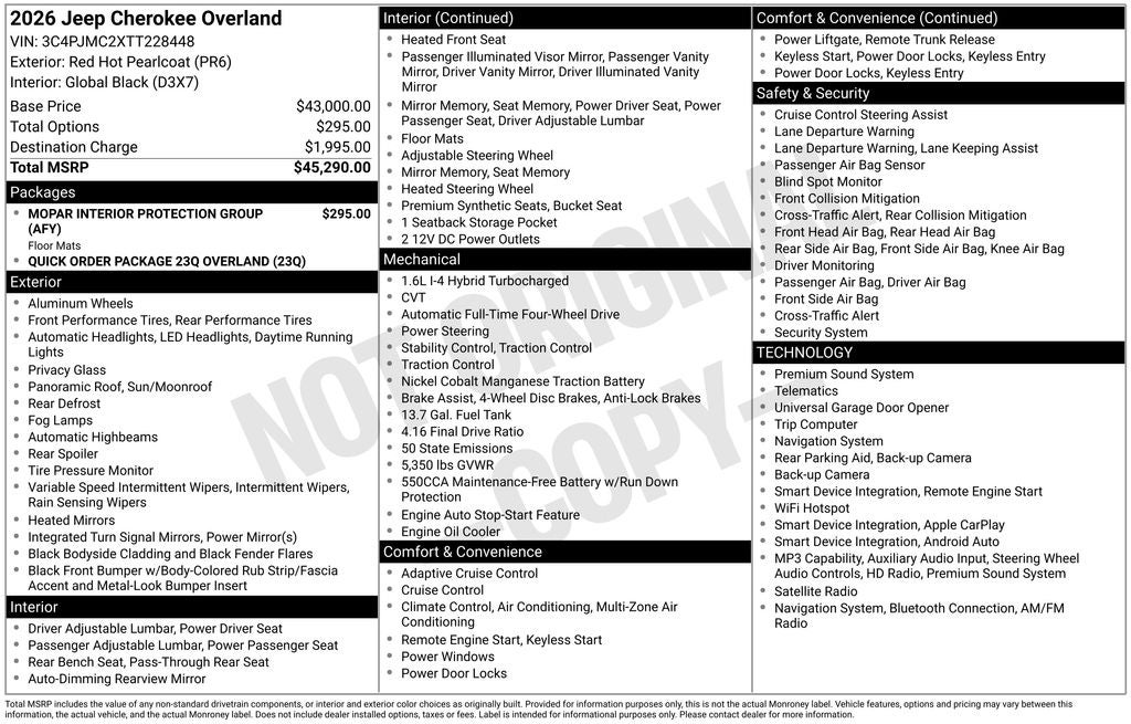 2026 Jeep Cherokee Overland