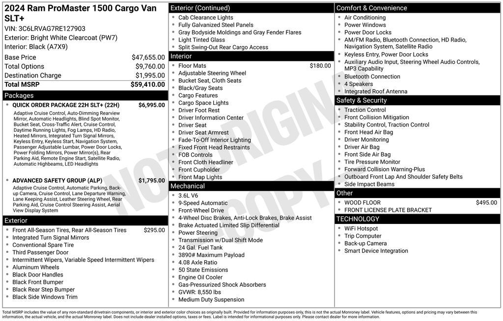 2024 RAM ProMaster 1500 Low Roof