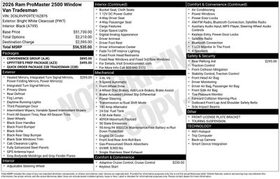 2026 RAM ProMaster 2500 Window Van High Roof 12 Passenger