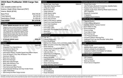 2024 RAM ProMaster 3500 High Roof