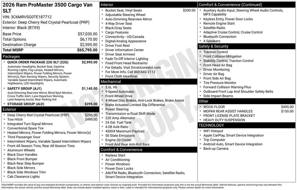 2026 RAM ProMaster 3500 Super High Roof