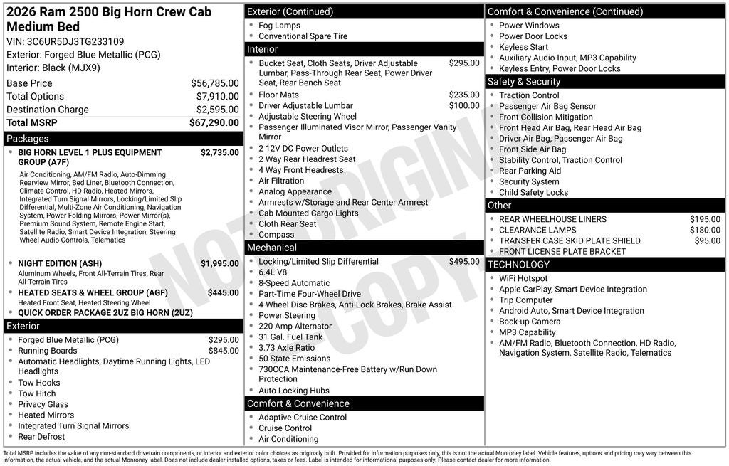 2026 RAM 2500 Big Horn