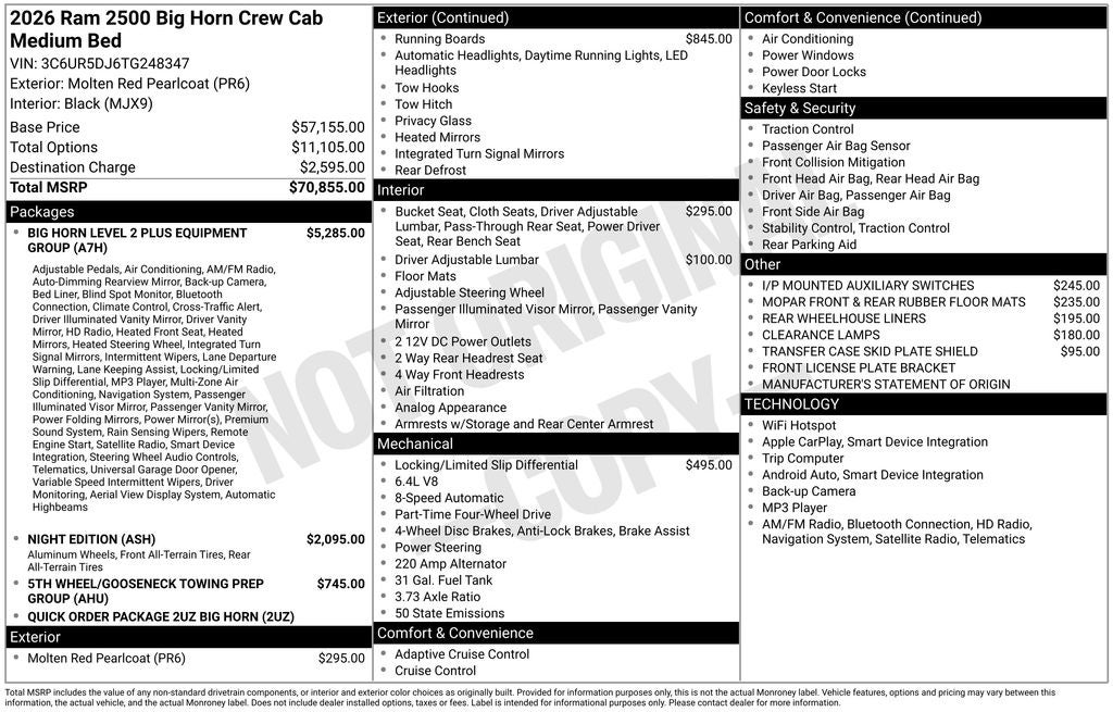 2026 RAM 2500 Big Horn