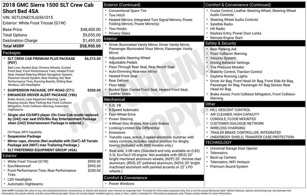 2018 GMC Sierra 1500 SLT Z71