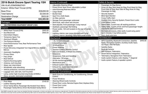 2016 Buick Encore Sport Touring