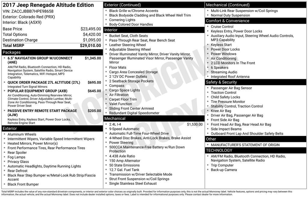 2017 Jeep Renegade Altitude