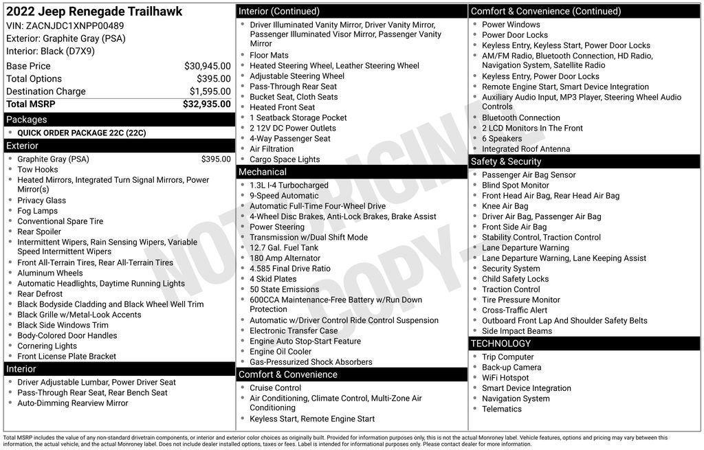 2022 Jeep Renegade Trailhawk